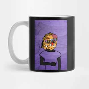 Exceptional Digital Art Collectible - Character with FemaleMask, AbstractEye Color, and BlueSkin on TeePublic Mug